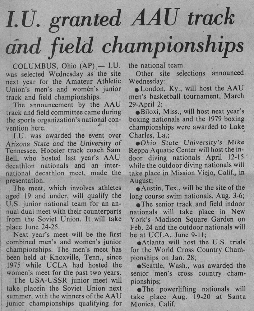 Indiana Daily Student IU granted AAU track and field championships